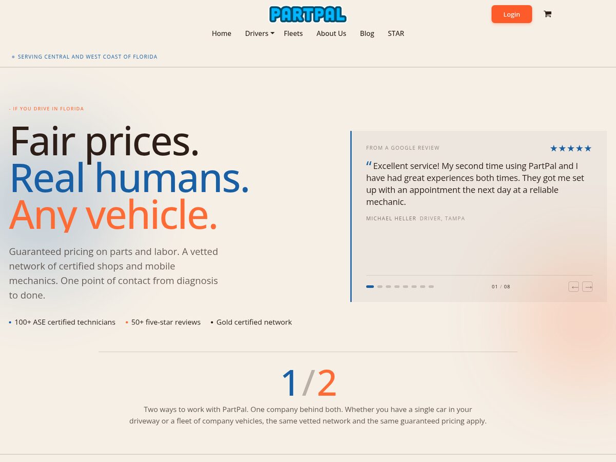 PartPal website screenshot
